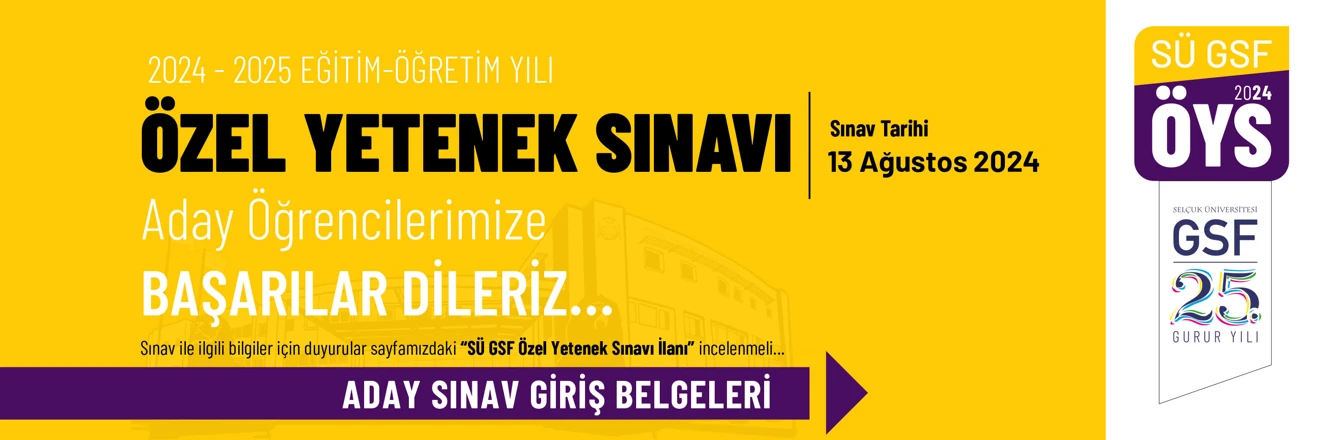 SÜ GSF ÖYS 24 SINAV GİRİŞ BELGELERİ